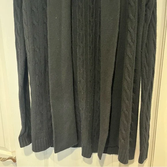 Ralph Lauren Cashmere Cable Knit Cardigan Small Sweater Black Label Duster RARE - Picture 3 of 8